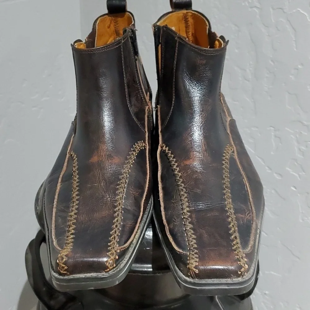 LAMASINI BOOTS, BROWN SHOES SIZE 28 1/2 US10 MADE IN MEXICO CHUKKA BOOTS